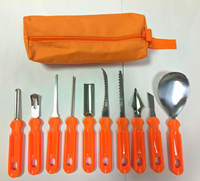 Topverkoper 7 Stuks Halloween Pompoen Carving Kits Premium Kwaliteit Metalen Pp Plastic Handmatige Groothandel Set Voor Fruit Groente Snijwerk