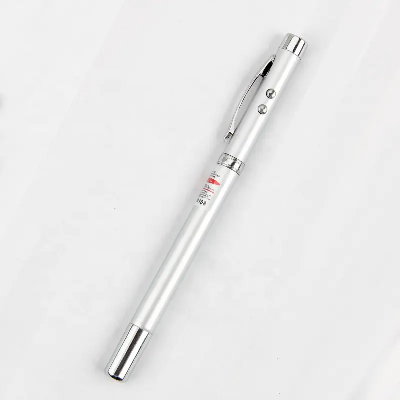 Multifunctional Extendable Ball Pen with LED Flashlight and Metal Ballpen Laser Pointer with Logo Custom Magnat Head Pointer Pen