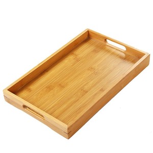 Plateau de service rectangulaire en bambou, style simple, pour café, collations, repas, préparation alimentaire, pain, fruits - Product Image 4