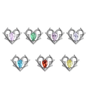 Heart Shape Zircon Stud Earrings <b>Titanium</b> Alloy 0.9mm Teardrop Piercing Jewelry For Ear Lip Cartilage - Product Image 1