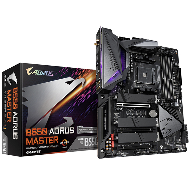 Used GIGABYTE B550 AORUS MASTER with AMD B550 Socket AM4 Gaming Motherboard Support 3700X/3800X/3900X/3950X AM4 Motherboard