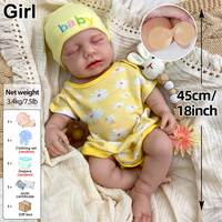 18 Zoll lockiges braunes Haar Reborn Baby Puppe Mädchen mit Schnuller aus massivem Silikon LouLou Squishy Realistische Custom Puppe Geschenk Großhandel