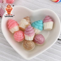 Bonbons gélifiés personnalisés en vrac, saveur fruitée, forme de cupcake 3D, bonbons moelleux halal pour les enfants, en-cas