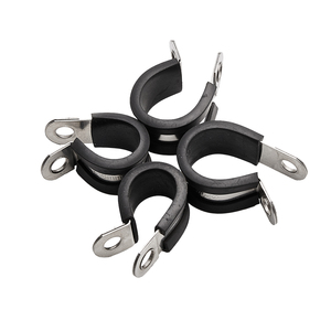 High Quality P Type <strong>Rubber</strong> Cable Clamp 316 304 Stainless Steel <strong>Hose</strong> Clamp with Adjustable Buckle Pipe Clip - Product Image 3