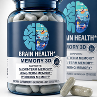 Capsules de Vitamines pour la Santé Cérébrale Mémoire 3D Soutien Cognitif à Court Terme 50 Comprimés Complément Alimentaire Prix Usine Marque Privée