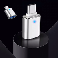 Adaptor USB Tipe C ke USB 3.0, USB C adaptor tipe-c kabel OTG untuk Macbook Pro Air Samsung S10 S9 USB OTG lampu Led