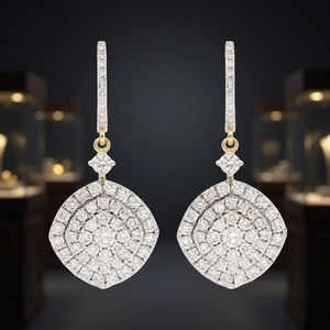 เครื่องประดับทองคำขาว 14K ชุบโรเดียม ดีไซน์หรูหรา โดดเด่นไม่ซ้ำใคร เหมาะสำหรับงานแต่งงาน ของขวัญสุดพิเศษ ประดับด้วยคริสตัลทรงกลมแบบพวงมาลัย - Product Image 3