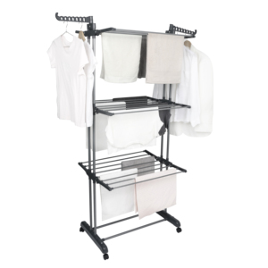 Séchoir à <span class=keywords><strong>linge</strong></span> pliable multifonctionnel noir pour intérieur ou <span class=keywords><strong>extérieur</strong></span>, support de séchage vertical pour vêtements - Product Image 3