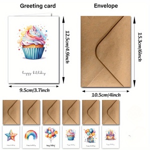 Biglietti d'<span class=keywords><strong>Auguri</strong></span> Divertenti in Cartone con Effetto Acquerello a Prezzo di Fabbrica, Personalizzabili in Grandi Quantità per Compleanni di Famiglia, Bambini e Amici, Stampa Digitale - Product Image 3