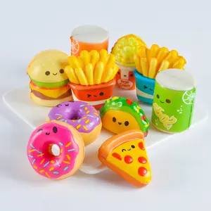 Hot Selling Cute Cartoon Foods Antistress Toy PU Foam Squeeze Slow Rebound Stress Relief Toys For Kids
