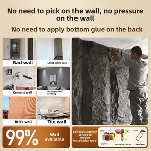 Pannello Murale 3D Leggero in Poliuretano Effetto Roccia, Rivestimento in Finta Pietra PU per Decorazioni Interne ed Esterne - Product Image 3