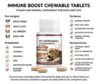 Tablet Kunyah Peningkat Imunitas Anjing Kucing, Pendukung Sistem Imunitas, Campuran Vitamin & Mineral, Layanan Label Pribadi OEM