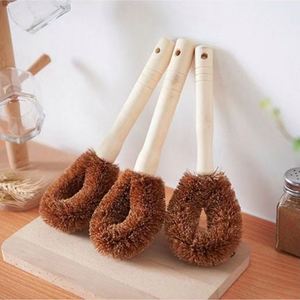 Brosse à vaisselle de cuisine en bois avec poils de coco, personnalisable, vente en gros, nouveau produit - Product Image 6