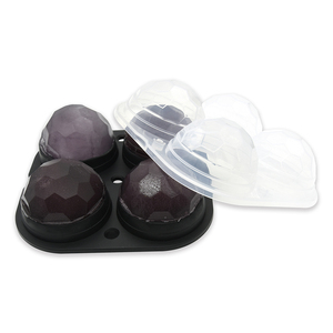Easy Release BPA Free Food Grade 4 Hohlraum Polygon form Silikon kugel Whisky Eiswürfel form Wieder verwendbare große runde Eisball maschine - Product Image 4