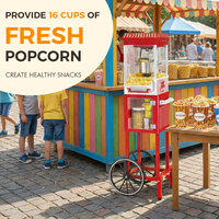 Chariot de vente de pop-corn avec machine à pop-corn professionnelle, bouilloire 2,5 oz, 300W, unité de comptoir pour fêtes foraines