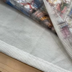 カスタムメンズ特大グラフィックグラフィティプリントTシャツ100% コットンドロップショルダー長袖クロップ丈サーマルワッフルニット - Product Image 5