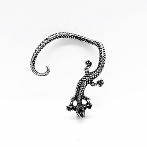 Pendientes de clip con forma de lagarto de Yunnique, joyería de fiesta con forma de animal de plata tibetana para hombres y mujeres - Product Image 5