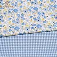 HAPPEAK Tissu en popeline de coton imprimé de luxe Textiles respirants tissés à carreaux floraux Tissus en coton pour vêtements