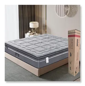 盒装10英寸床垫大号卧室床垫，带独立口袋弹簧，中等硬度全尺寸床垫