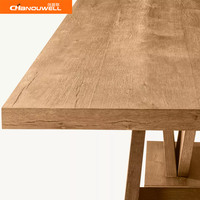 Table à manger rectangulaire en chêne massif minimaliste et durable avec chaises confortables pour appartements, hôtels, restaurants et maisons