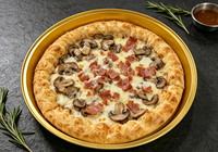 Barquettes à pizza en aluminium or et noir 28x3cm, résistantes au four et au congélateur, avec couvercle en plastique, pour emporter, préparer les repas, emballer et conserver