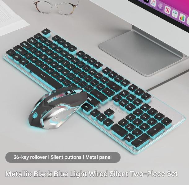Silver-black [Wireless Blue Light Keyboard]+Mouse
