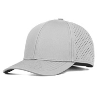 Gorra de Golf Personalizada, de Secado Rápido, Impermeable, Transpirable, de Malla de Poliéster, de 6 Paneles, con Perforaciones Láser, Estructurada, con Visera Curva Ajustable