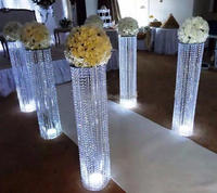 Support de fleurs en cristal en métal doré de luxe 100cm de haute qualité élégant maison décor de noël mariage pièce maîtresse décorations de fête