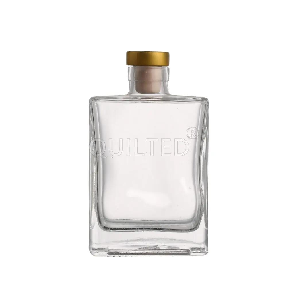 Forma quadrada plana miniatura vazia 250ml bebidas pequenas cocktails garrafas do espírito do licor do gin