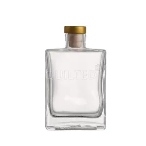 Flat Square Shape Empty Miniature 250ml Small Drinks Cocktails Gin Liquor Spirit Bottles