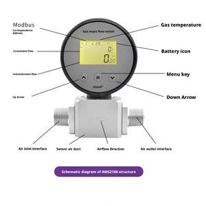 Ams2106デジタルマイクロガス質量流量計ステンレス鋼構造LCDディスプレイ圧縮空気485リモートトランスミッションOEM - Product Image 6