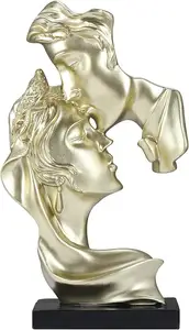 Xinxaun Gouden Huisdecoratie Liefhebbers Kus Koppels Beeldje Beeld Sculptuur Abstract Voor Woonkamer, Kantoor, Slaapkamer-Esthetische Atio