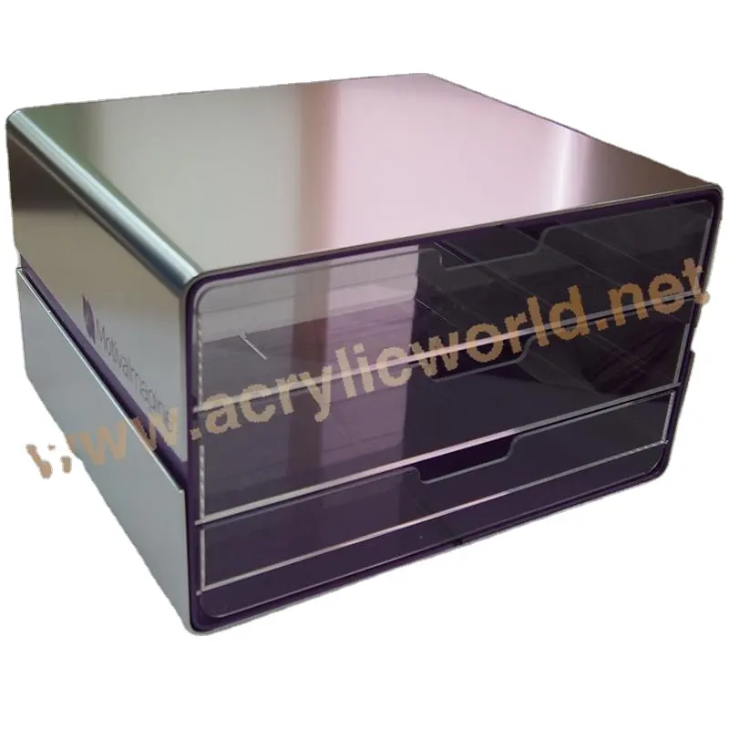 Petit tiroir acrylique et en aluminium, conteneur pour verres optiques