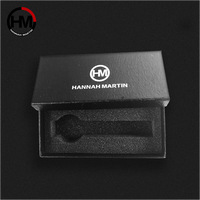 Caja de cartón larga Hannah Martin, se vende por separado sin patrón de reloj, estuche para reloj de esponja negra
