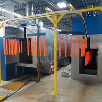 Ligne de production verticale de machines de revêtement en poudre automatiques pour substrats en acier avec four de cuisson et cabine de pulvérisation à pompe