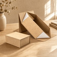 Boîte cadeau pliable en papier kraft avec logo personnalisé, emballage écologique pour thé, savon artisanal, acheteurs en gros