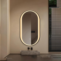 BOYIN Salle de bain Vente en gros Commode murale intelligente avec miroir de maquillage ondulé et armoire avec lumières LED Corps complet pour salle de bain et table
