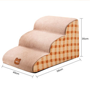 Escalera de escalada ortopédica de lujo para perros y gatos, cama para mascotas, escaleras, cubierta de terciopelo extraíble, escalones de espuma viscoelástica lavables, certificación CE - Product Image 6