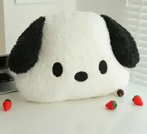 Mignon Pacha Chien Jouets En Peluche En Peluche Noir Et Blanc Chien Oreiller En Peluche Animal Doux Jouet Oreiller