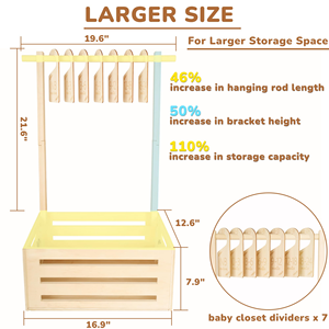 Bằng gỗ bé tắm Crate Closet bé tắm trang trí bé lưu trữ bằng gỗ Crate với xử lý - Product Image 5