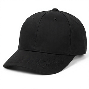 Casquette de baseball noire réglable à 5 panneaux en sergé 100 % coton avec visière incurvée pour l'été et les sports - Product Image 4