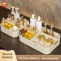 Organizer Kosmetik Plastik Premium & Rak Penyimpanan Lipstik Perawatan Kulit untuk Meja Rias Kamar Mandi - Kotak Makeup Mewah Ringan