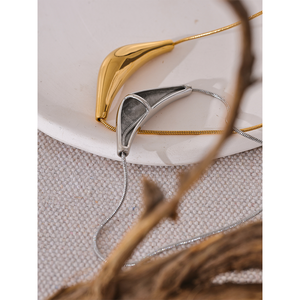 JINYOU 2603 Acero inoxidable 316l colgante de clavícula collar impermeable 18K PVD plateado moda Collar joyería nuevo estilo elegante - Product Image 6