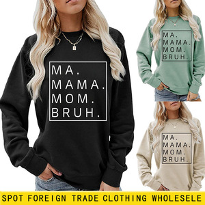 MAMA MOM Loose Otoño Invierno Tallas grandes Suéter para mujer Con capucha Manga larga Bottoming Venta al por mayor Camiseta Top Tee Hoodies - Product Image 3