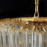 Fantastique Vintage 166 cristal de Murano Transparent prisme spirale or lustre de Murano pour entrée salon hôtel projet