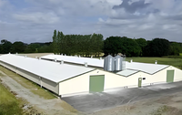 Estructuras de Acero Portales Soldadas Ligeras y Duraderas para Cobertizos de Ovejas/Vacas/Cabras, Totalmente Cerrados o Semi-Cerrados, para Granjas, con Servicio de Corte y Doblado