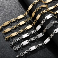 Nouveauté Ruikoo, chaîne de collier tendance en acier inoxydable ovale à maillons plats plaquée or 18 carats, fabrication de bijoux DIY pour hommes et femmes