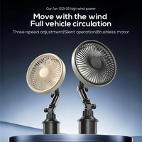 Ventilador de Coche Dopapod G13 con Base Expandible, 3 Velocidades, USB 5V, Compatible con Portavasos de Coche, Se Adapta a la Mayoría de los Vehículos