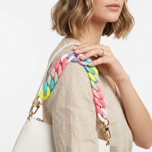 Sangle Chaîne Colorée Écologique en Acrylique et Résine, Poignée Moulée sur Mesure pour Sac à Main et Pochette, Accessoire de Mode - Product Image 1