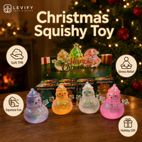 Jouet Squishy Noël Pailleté en TPR Souple Anti-stress à Presser Mignon Cadeau de Fêtes Vente en Gros